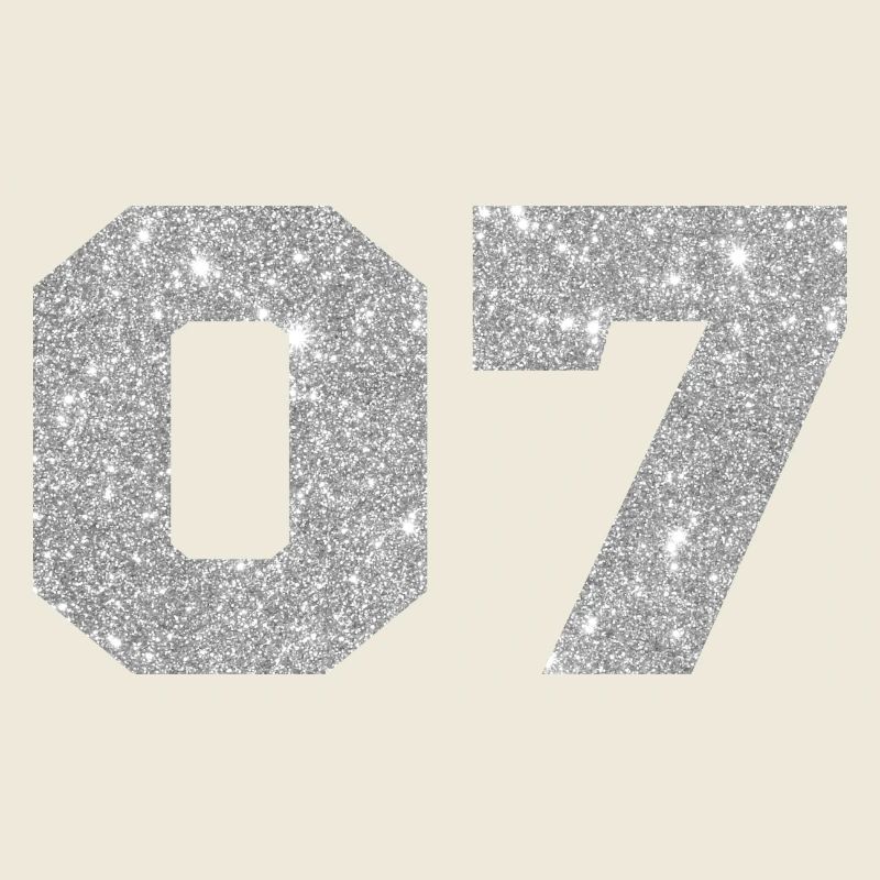 Nummer 7 Silberglitter - 7. Jahrestag