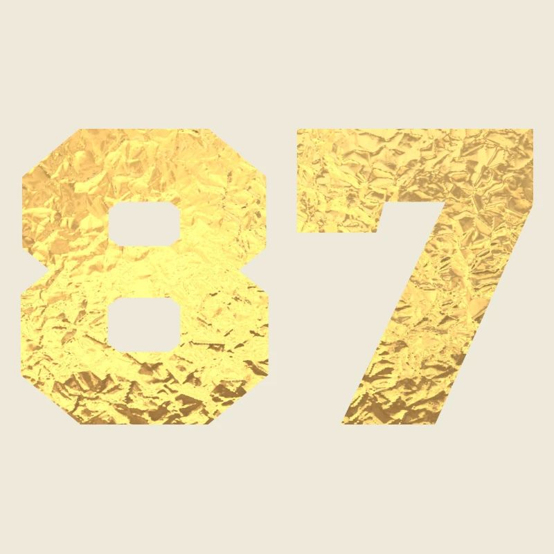 Numéro 87 paillettes doré - 87e anniversaire