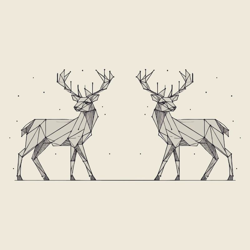 Hirsch 2 grau Schnee