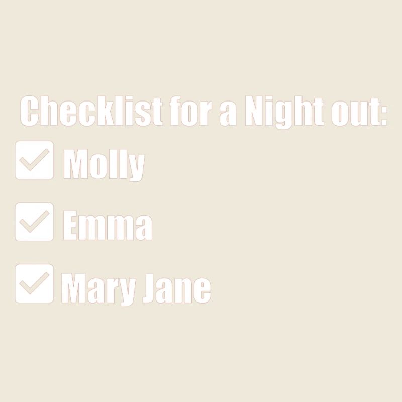 Checklist for a night out design! Gift party