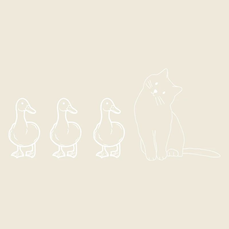 Animaux mignons canards et chat