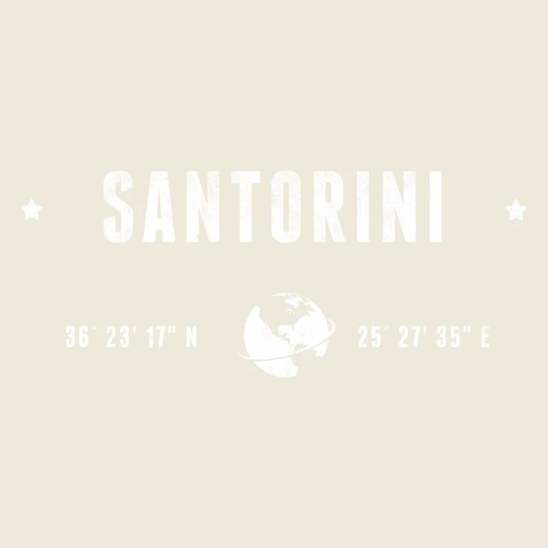 Santorini Stylized Geographical Coordinates