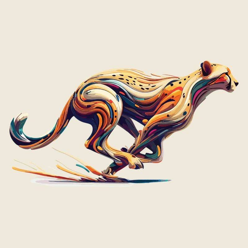 Guépard abstrait coloré