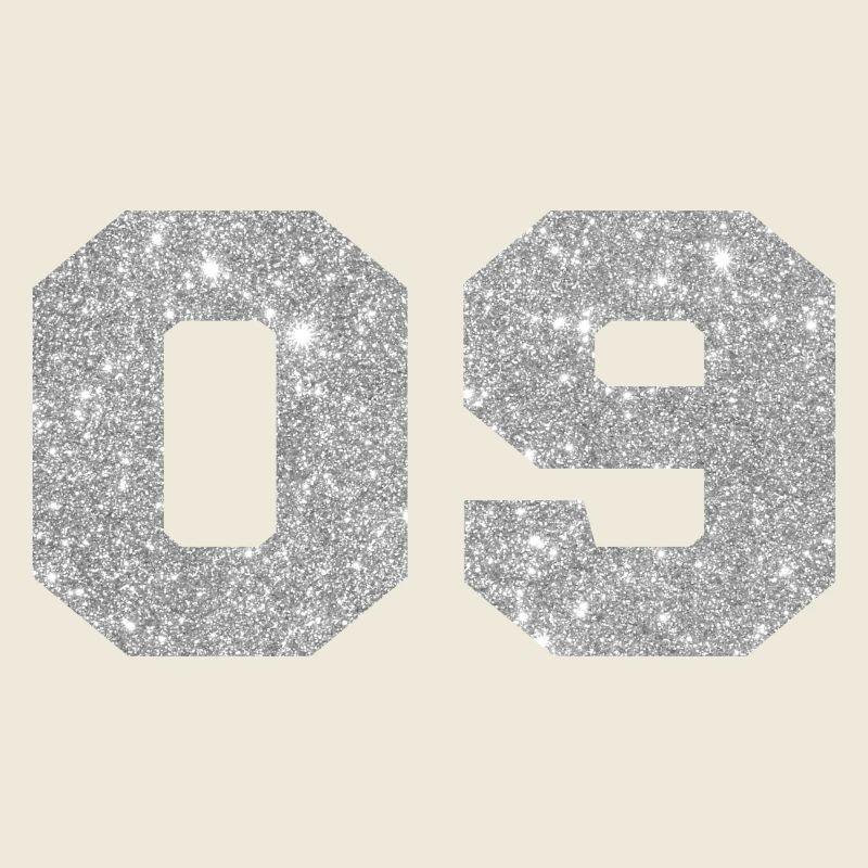 Number 9 Silver Glitter - 9th Anniversary