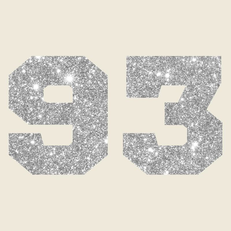 Number 93 Silver Glitter - 93rd Birthday