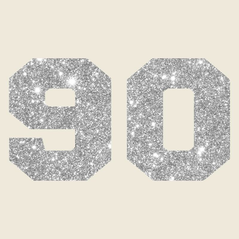 Nummer 90 Silber Glitter - 90. Geburtstag