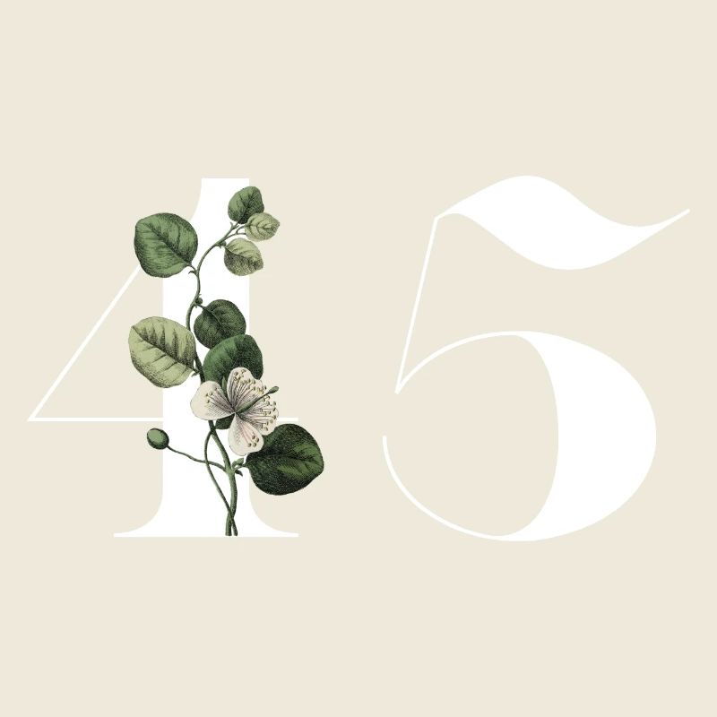 Nummer 45 Grüne Blumen - 45. Blumengeburtstag