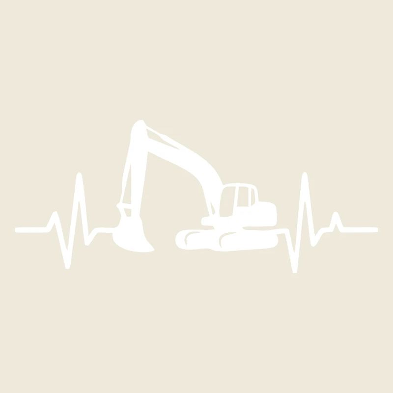 Construction Excavator Silhouette Design