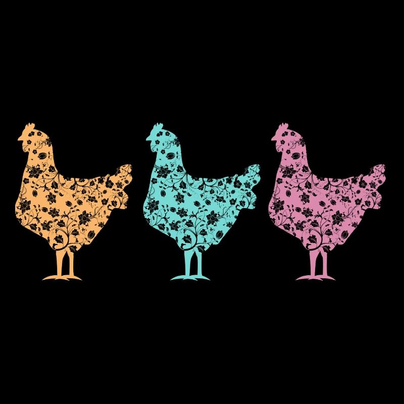 Pastel Chickens Silhouettes Pattern