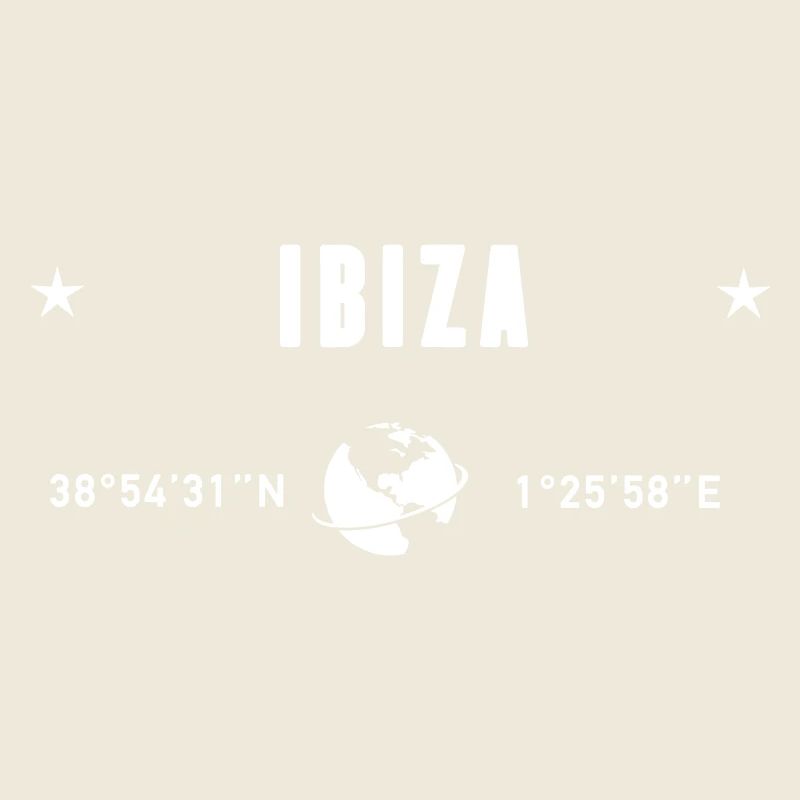 Ibiza, Spanien Koordination GPS Globe White