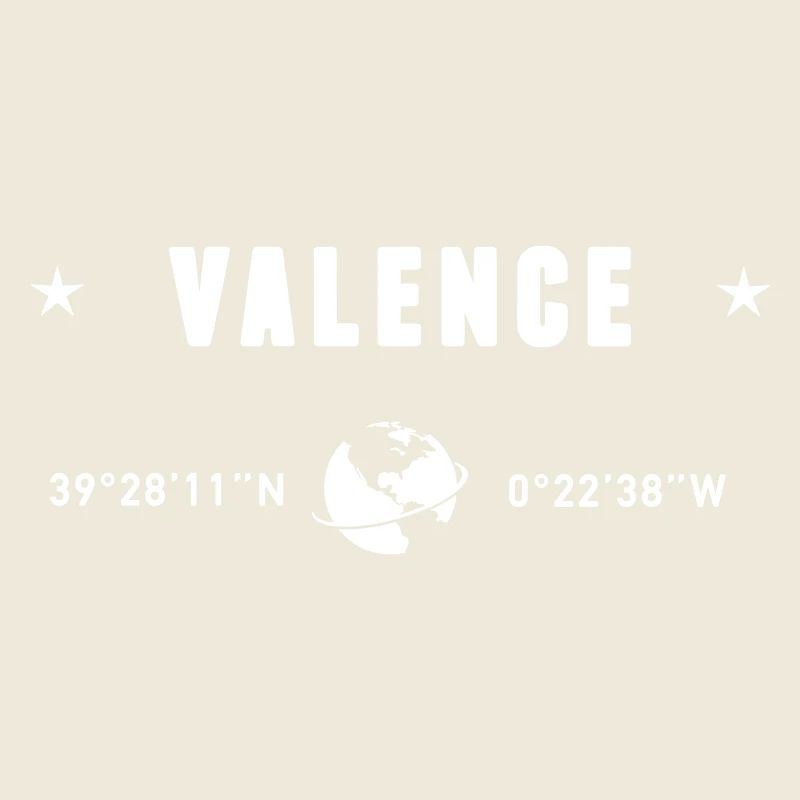Valence, Espagne, coordonnées GPS, globe blanc