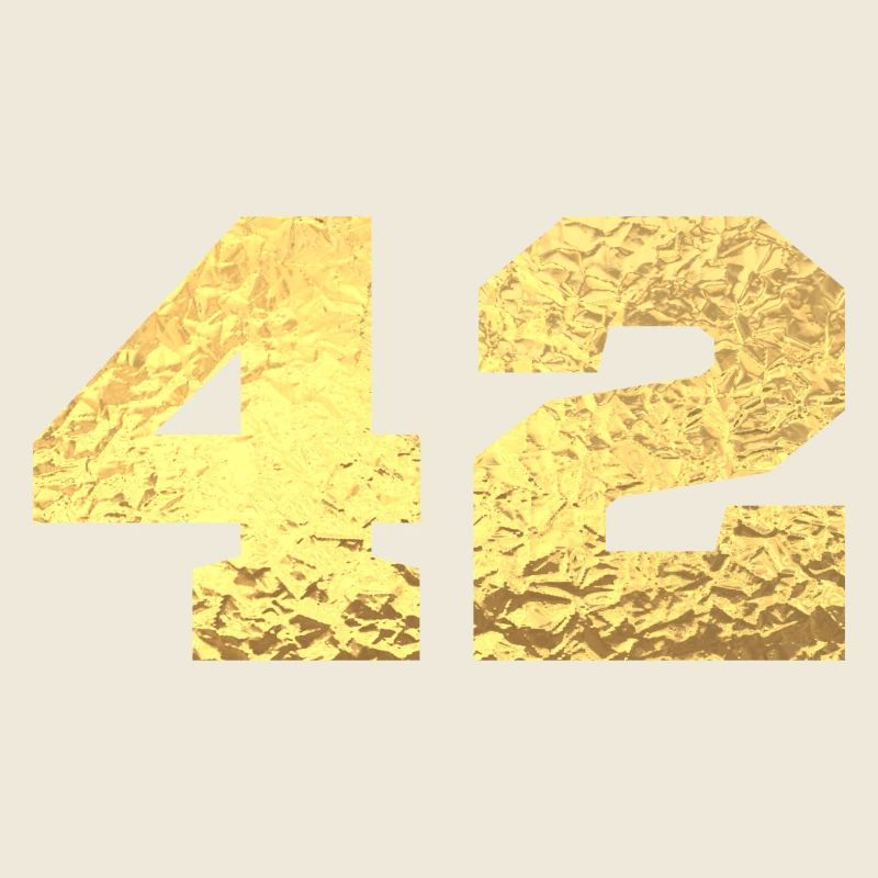 Numéro 42 paillettes doré - 42e anniversaire