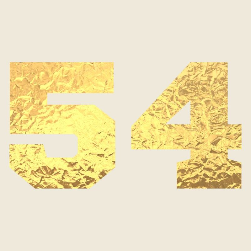 Numéro 54 paillettes doré - 54e anniversaire