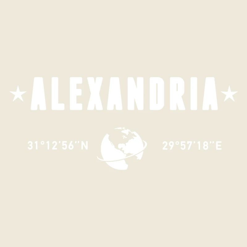 Alexandria Egypt Coordinates Planet Earth White