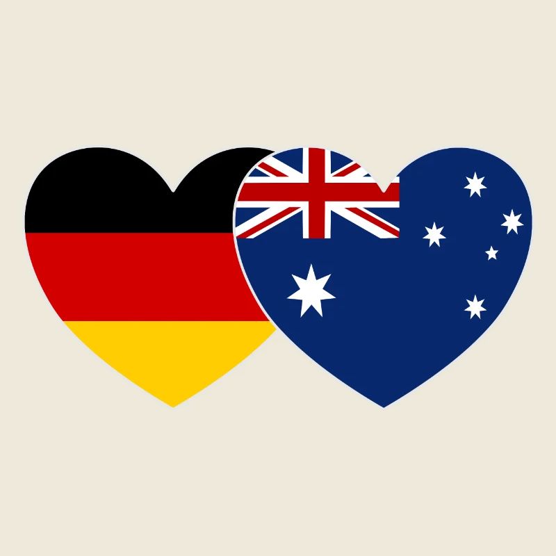 Germany Australia Flag Heart