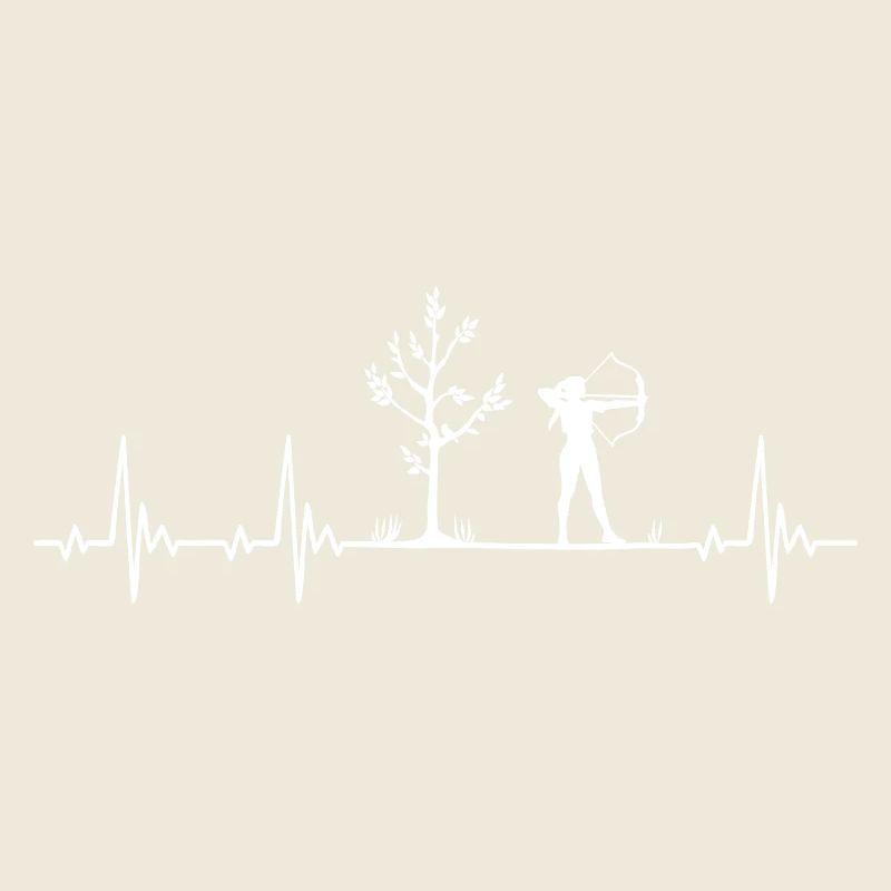 Bogenschützin Heartbeat Bogenschiessen Geschenk