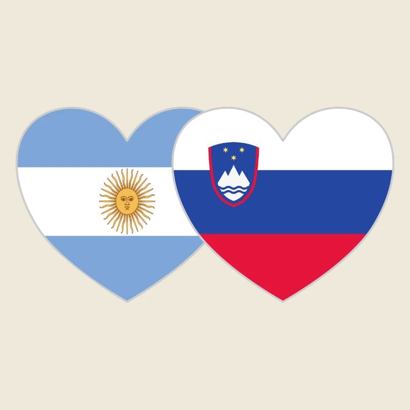 Argentine Slovénie Drapeau Cœur
