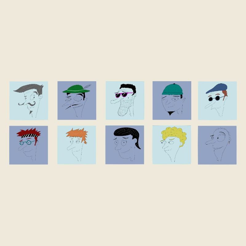 Sammlung von selbstgefälligen Männern