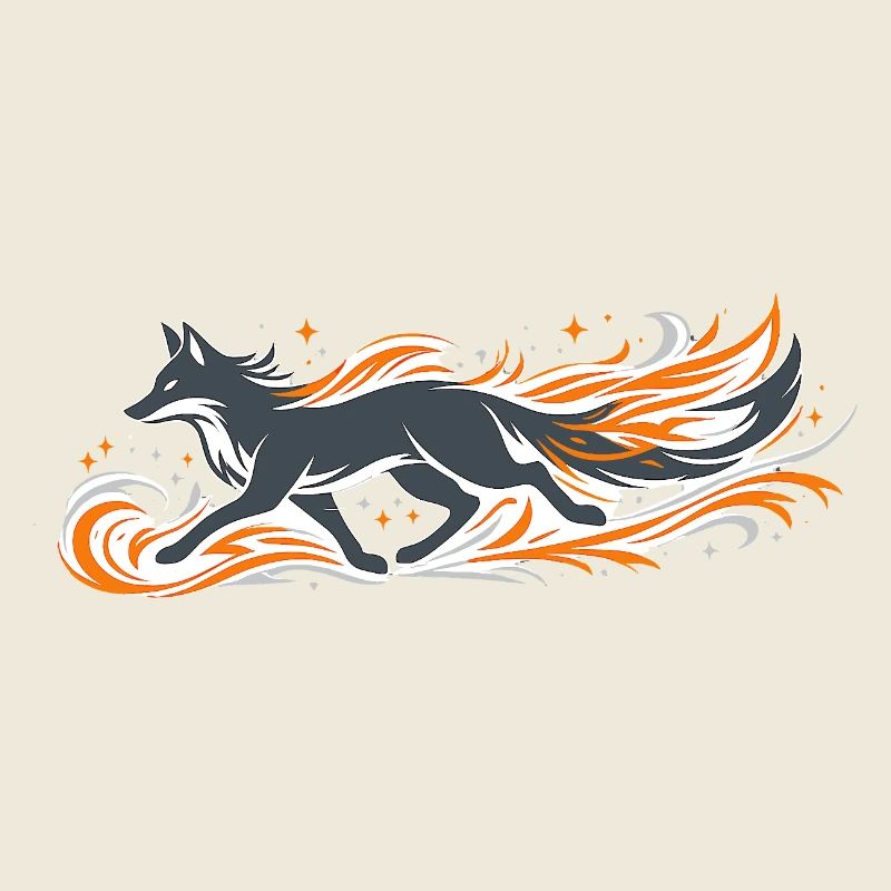 Flaming fox in fire flight
