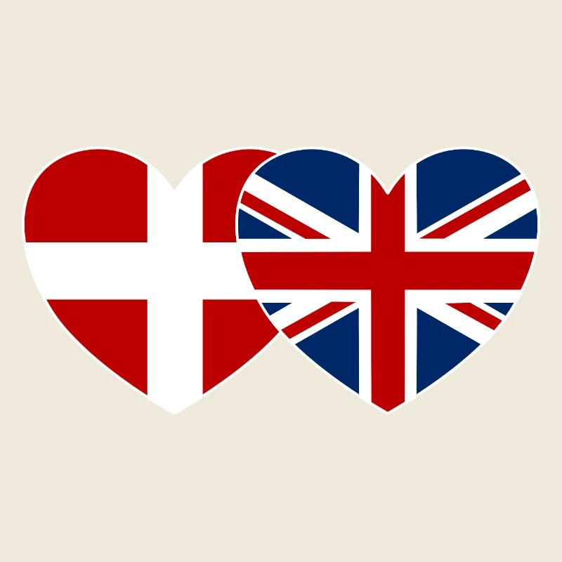 Danemark Angleterre Flag Heart