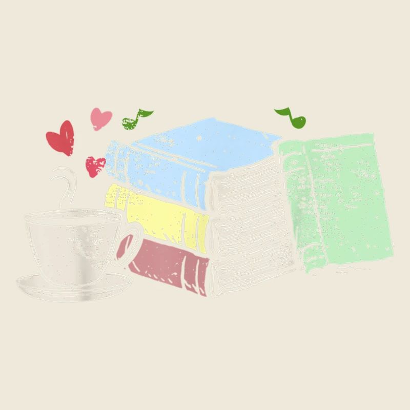 Dessin café et livres Cadeaux de lecture