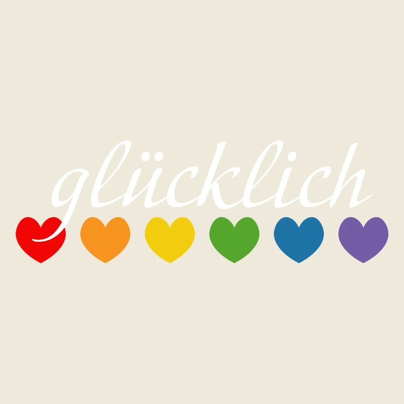 Regenbogenherzchen gluecklich weiss