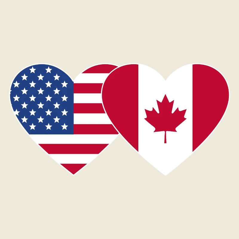Drapeau des États-Unis Canada Coeur