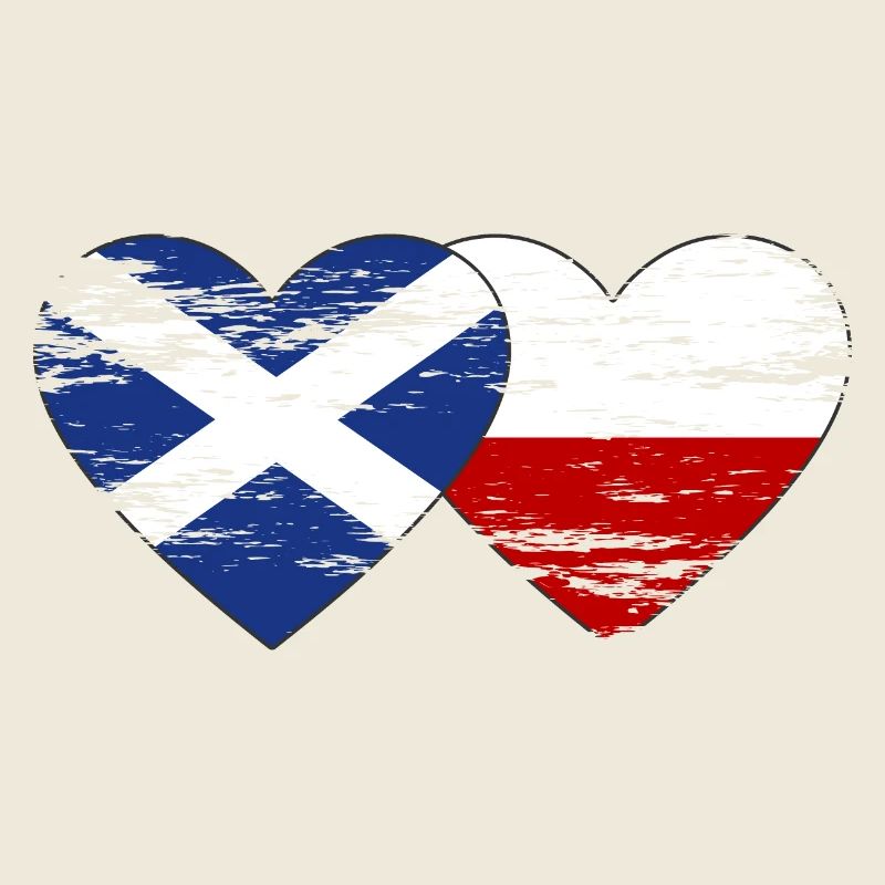 Ecosse Pologne drapeau coeur utilisé