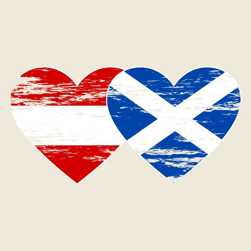 Autriche Ecosse drapeau coeur utilisé