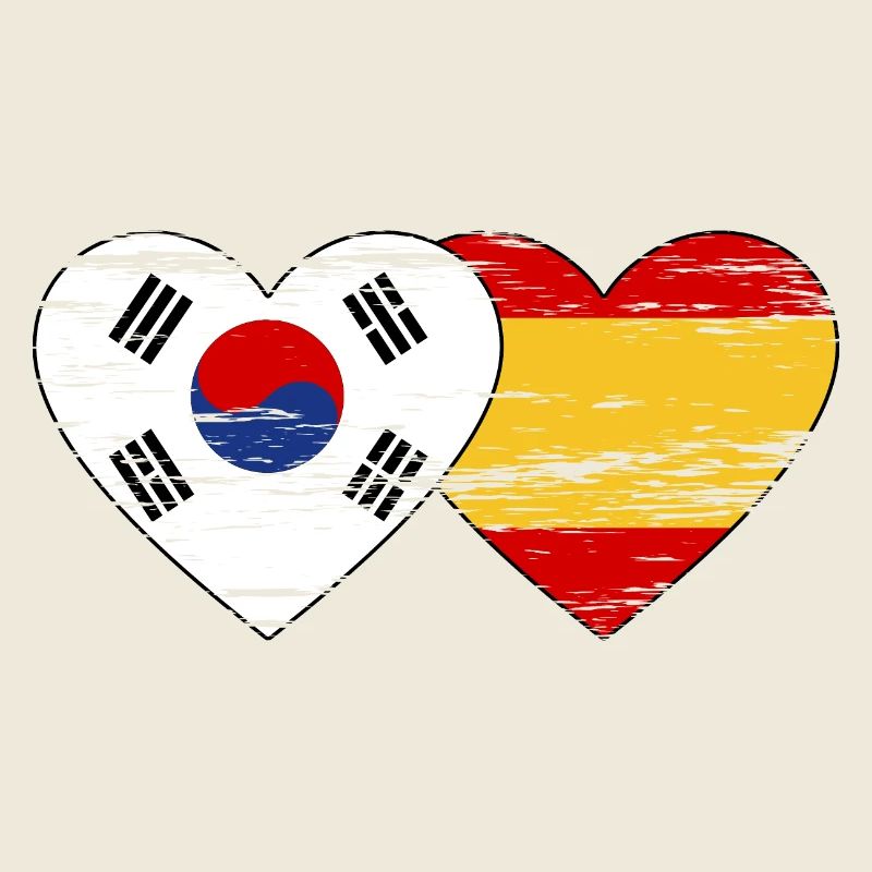 Südkorea Spanien Flagge Herz used