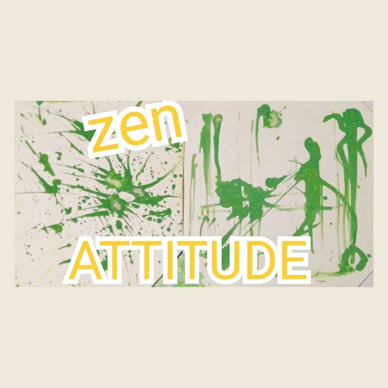 Peinture abstraite zen attitude, vert, bouddhisme