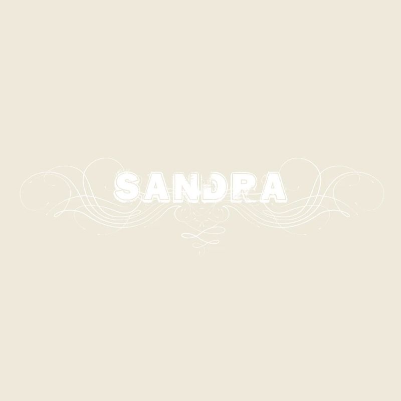 Lettrage SANDRA avec lignes décoratives