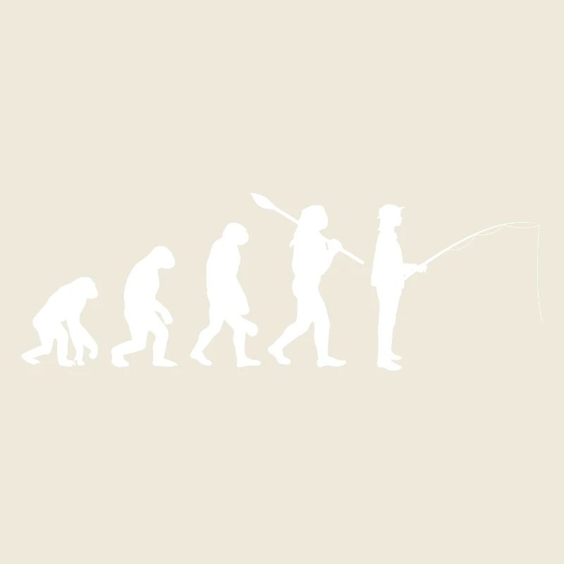 Evolution of Man Fishing Silhouette