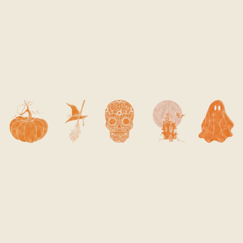 série complète « Halloween », design de ligne boho
