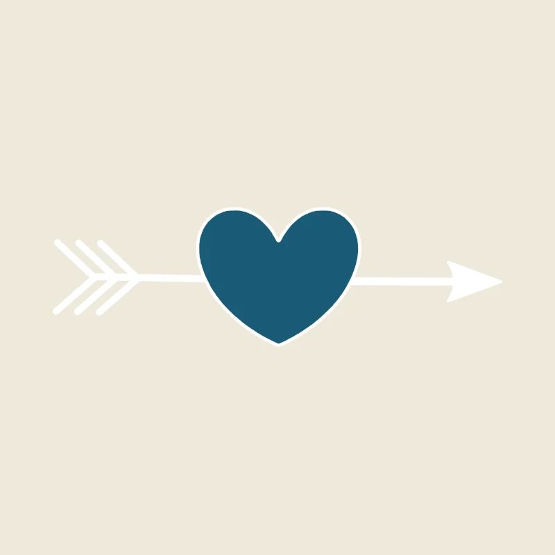 blue heart with arrow valentine's day
