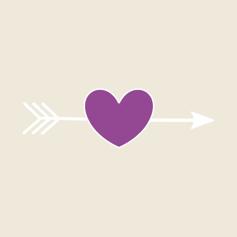 Heart Violet White with Arrow Valentine's Day