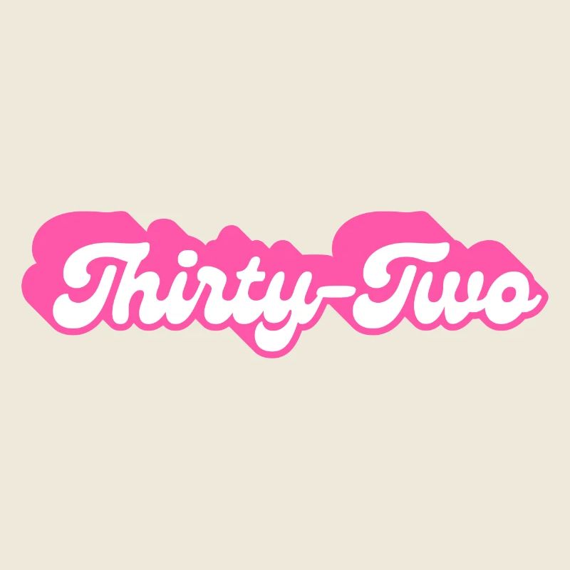 thirty-two birthday -32e anniversaire rétro rose