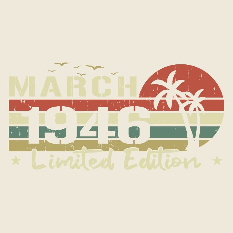 millésime de mars 78e anniversaire né 1946 vibe