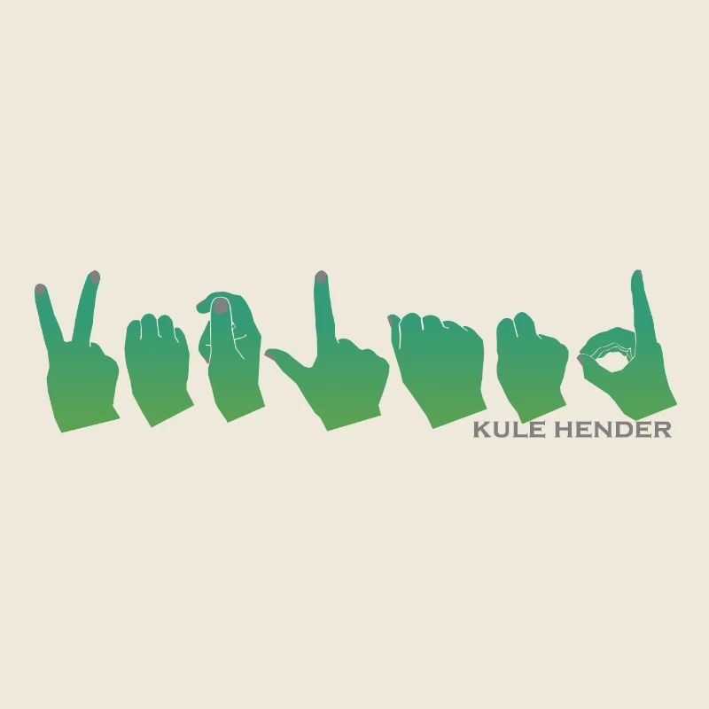 Hand alphabet Vetland green gradient 1