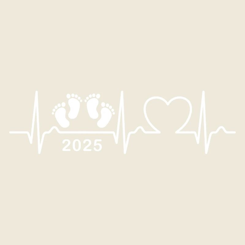 Courbe ECG - Courbe Cardiaque - Bébé 2025 - Gémeaux