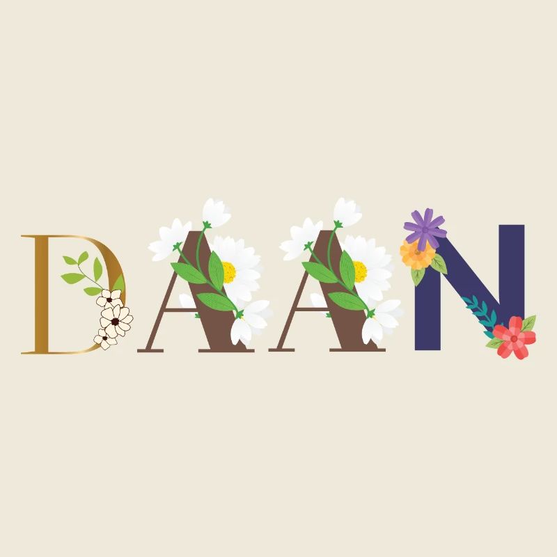 Nom DAAN décoré de fleurs