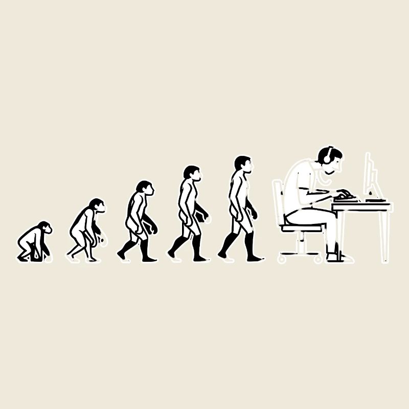 Evolution endet am Computer – Humor Design