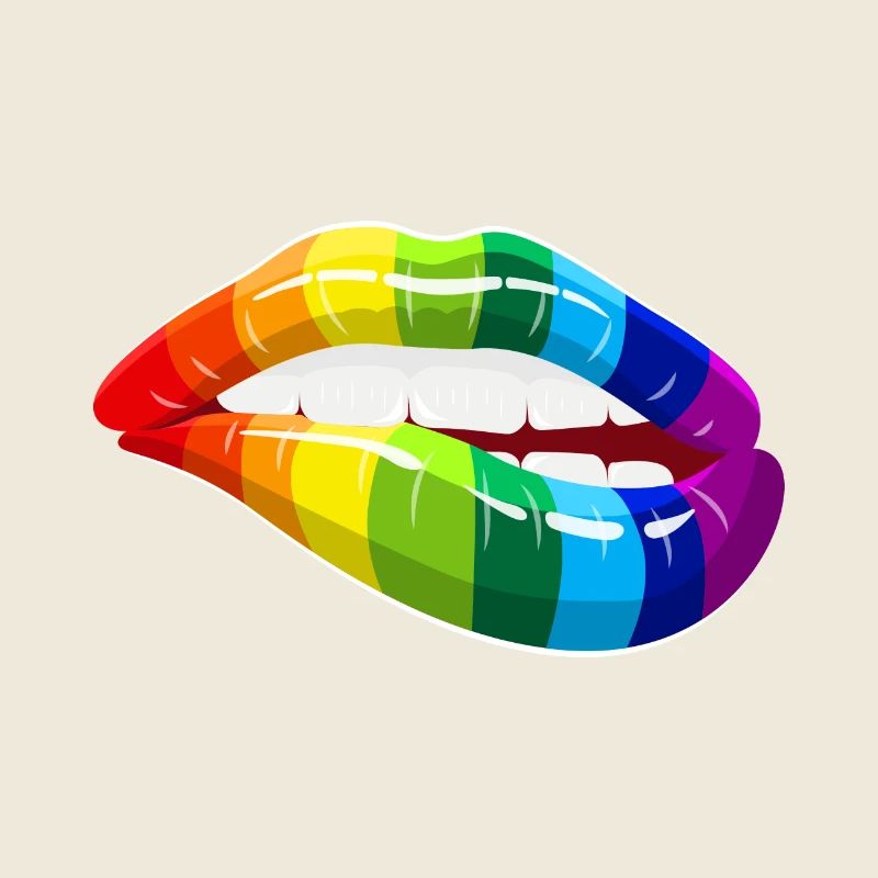 Rainbow Lips - Bouche d'amour homosexualité LGBT