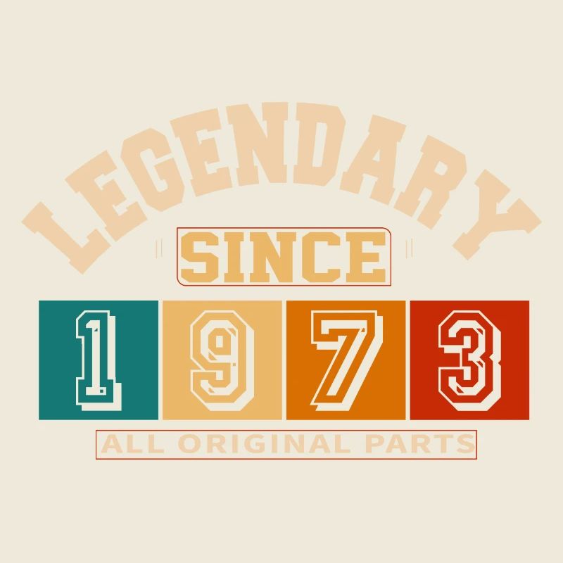 Legendary since 1973 vintage rétro anniversaire