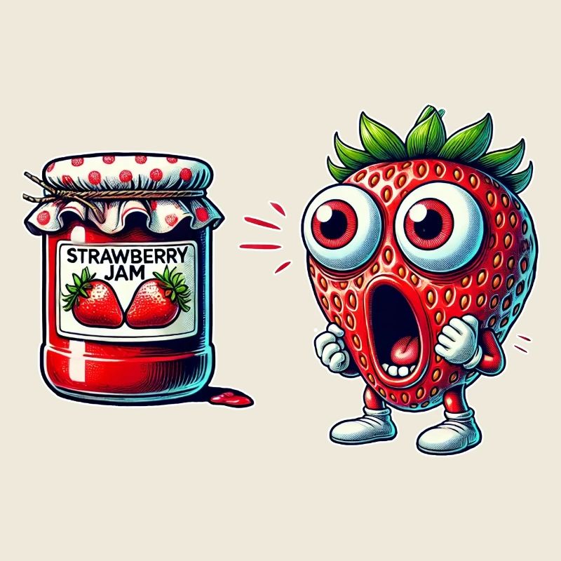 Funny strawberry jam design