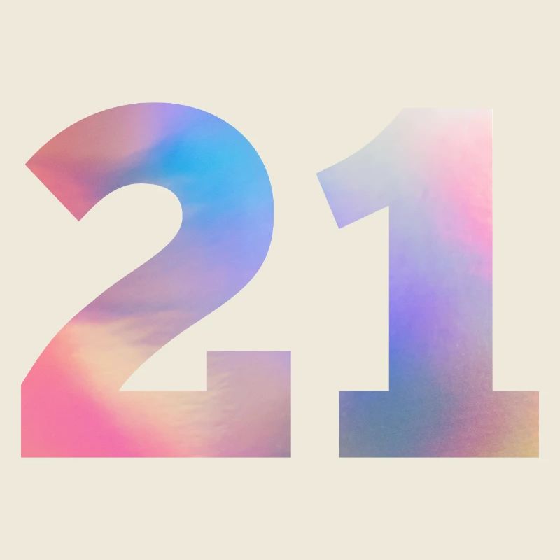 Numéro 21 coloré