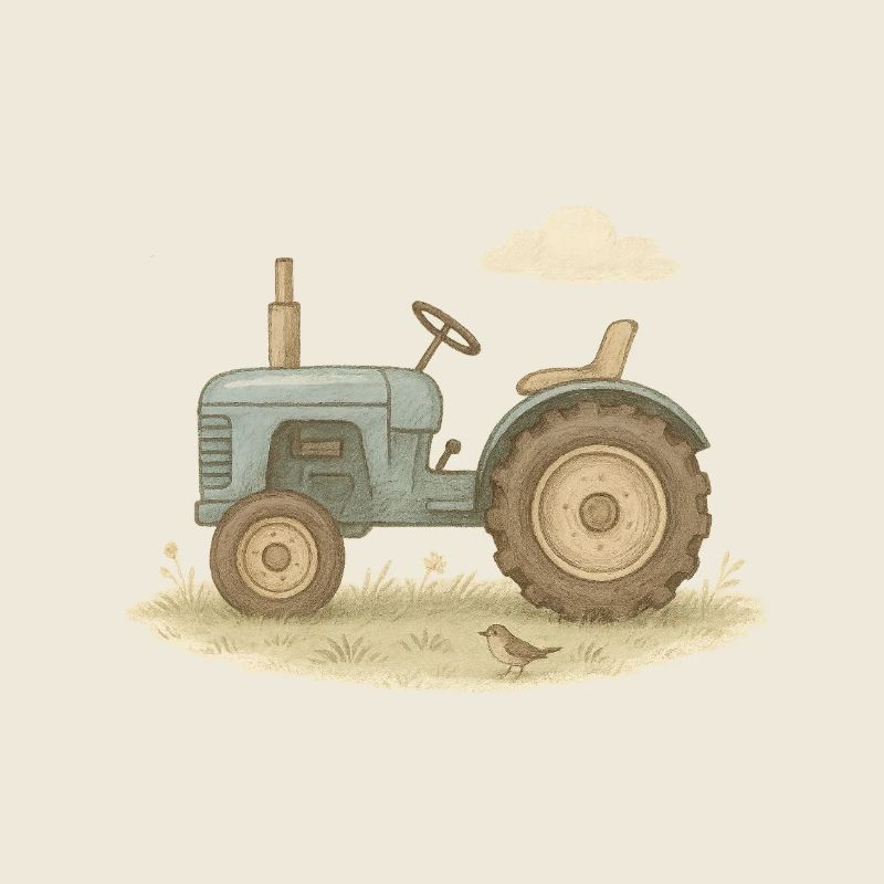 Blauer Oldtimer-Traktor