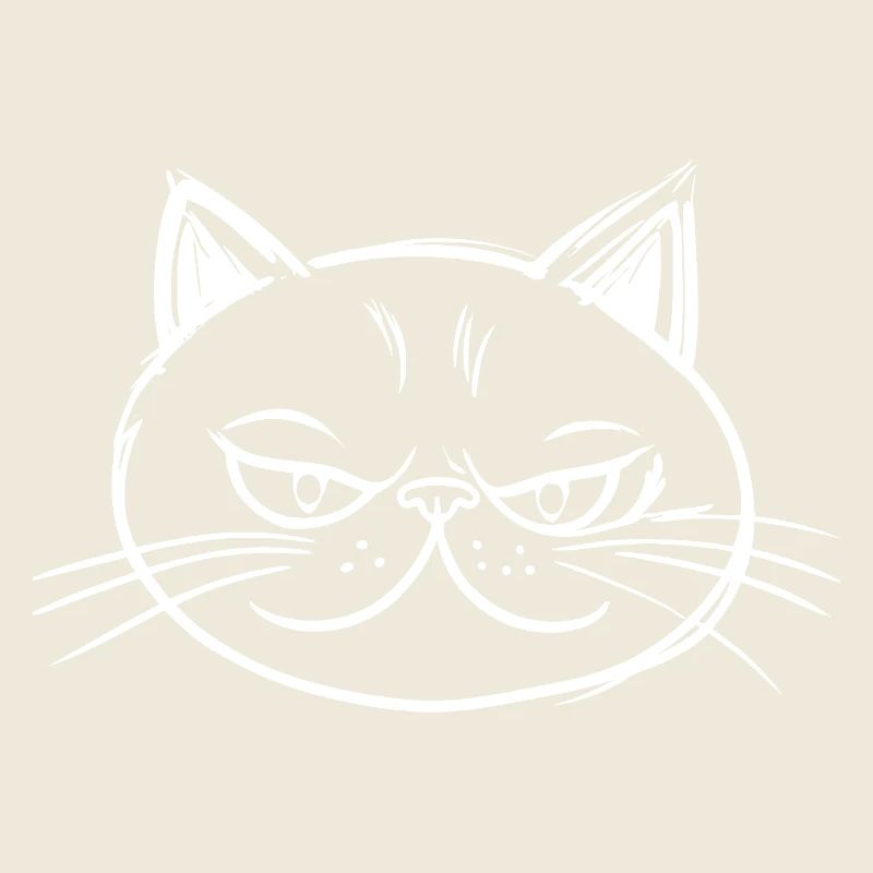 Cat with mischievous expression Drawing