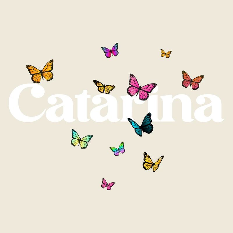Schöner Mädchenname mit Schmetterlingen CATARINA