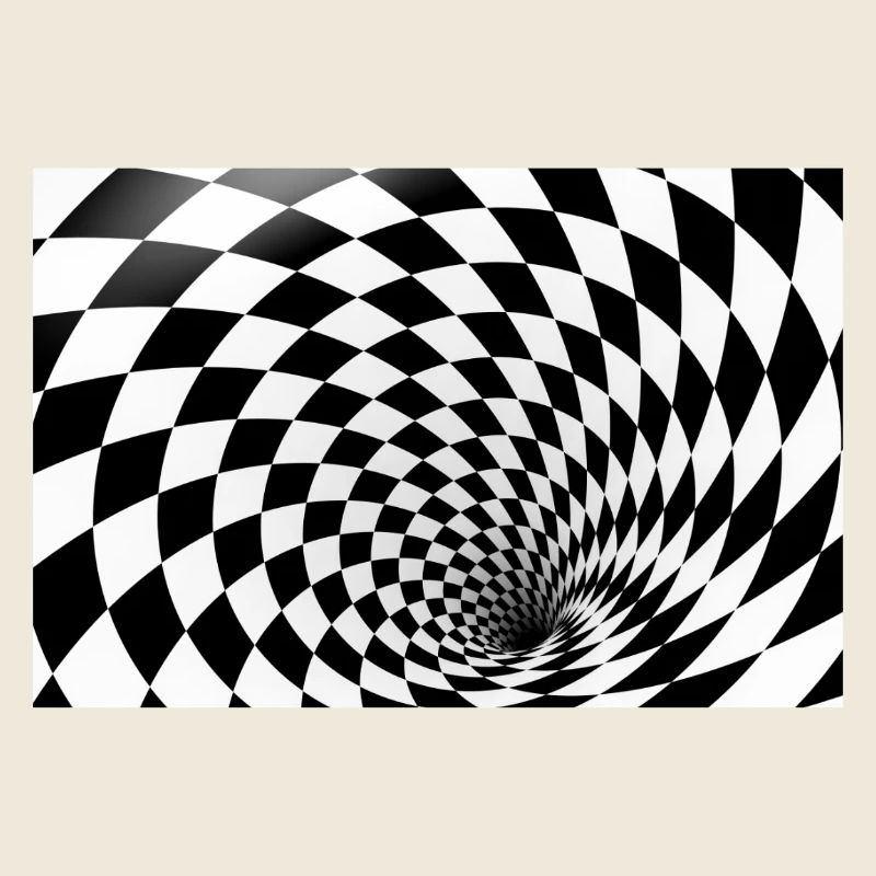 Hypnotic Checkerboard Spiral